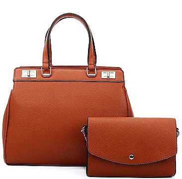 2IN1 STYLISH SATCHEL WITH CROSSBODY SET