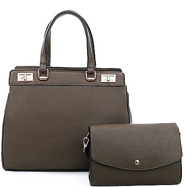 2IN1 STYLISH SATCHEL WITH CROSSBODY SET
