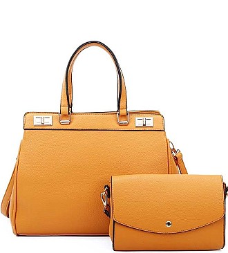 STYLISH 2 IN 1 SATCHEL WITH CROSSBODY SET