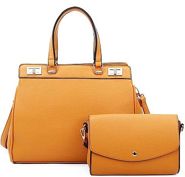 2IN1 STYLISH SATCHEL WITH CROSSBODY SET