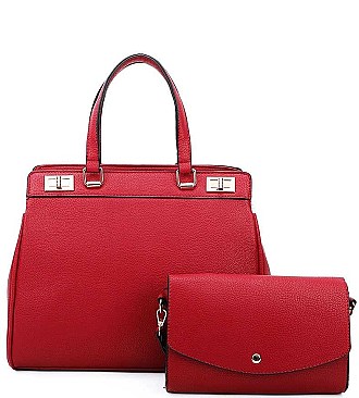STYLISH 2 IN 1 SATCHEL WITH CROSSBODY SET