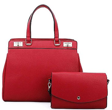 2IN1 STYLISH SATCHEL WITH CROSSBODY SET