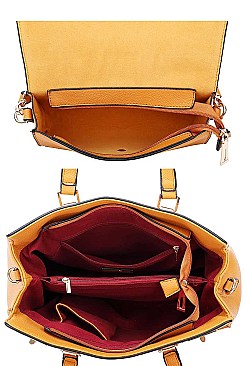 STYLISH 2 IN 1 SATCHEL WITH CROSSBODY SET