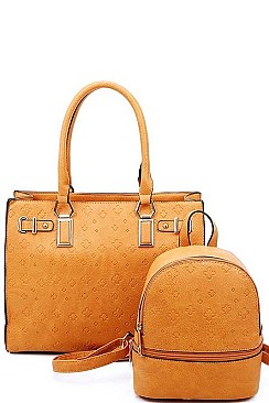 2 IN 1 CLOVER ENGRAVED TOTE AND BACKPACK