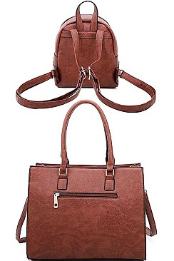 2 IN 1 CLOVER ENGRAVED TOTE AND BACKPACK