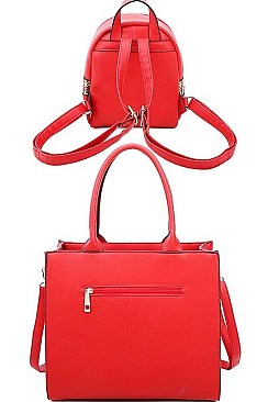 2 IN 1 CHECK FRONT TOTE AND BACKPACK SET