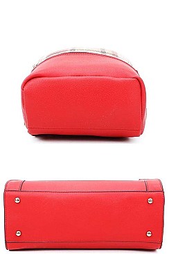 2 IN 1 CHECK FRONT TOTE AND BACKPACK SET