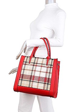 2 IN 1 CHECK FRONT TOTE AND BACKPACK SET