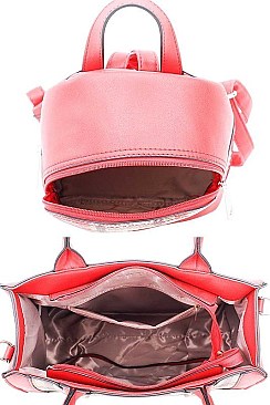2 IN 1 CHECK FRONT TOTE AND BACKPACK SET