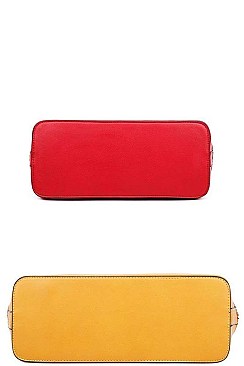 3 IN 1 2 DOMED SATCHEL BAGS AND CLUTCH SET