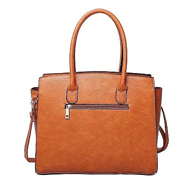 3 IN 1 KEYLOCK DESIGN PLAIN SATCHEL SET