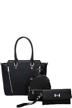 3IN1 MODERN SATCHEL BACKPACK AND CLUTCH SET