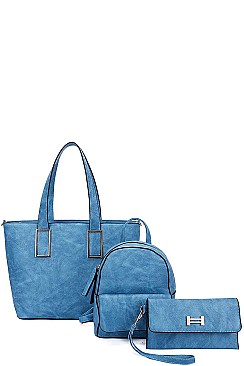 3IN1 STYLISH FASHION SHOPPER BACKPACK AND CLUTCH SET