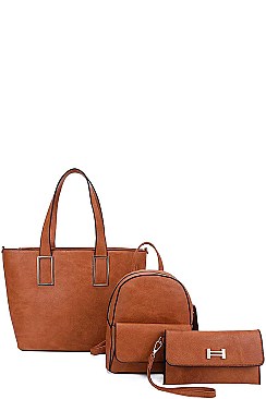 3IN1 STYLISH FASHION SHOPPER BACKPACK AND CLUTCH SET