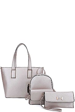 3IN1 STYLISH FASHION SHOPPER BACKPACK AND CLUTCH SET