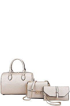 3IN1 FASHION BOSTON BAG CROSSBODY AND CLUTCH SET