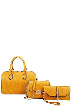 3IN1 FASHION BOSTON BAG CROSSBODY AND CLUTCH SET