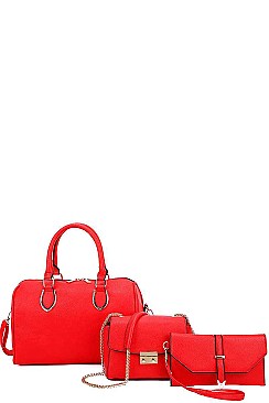 3IN1 FASHION BOSTON BAG CROSSBODY AND CLUTCH SET