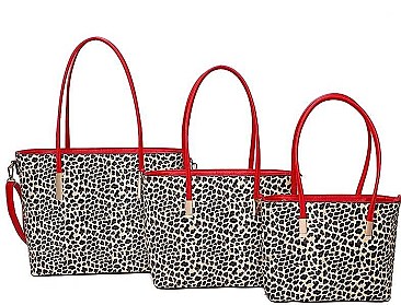 3 IN 1 ANIMAL PRINT SHOPPER BAG SET