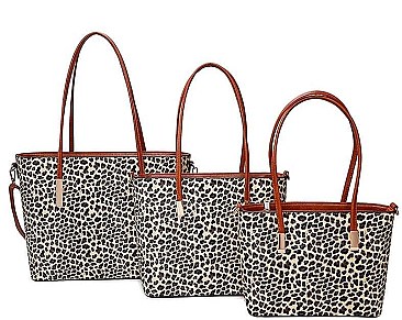 3 IN 1 ANIMAL PRINT SHOPPER BAG SET