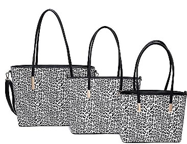 3 IN 1 ANIMAL PRINT SHOPPER BAG SET