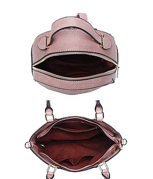 3IN1 SMOOTH STYLISH TOTE BAG WITH MINI BACKPACK AND CLUTCH SET