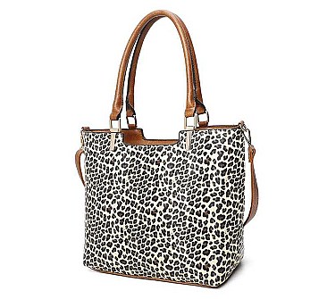 3IN1 CHEETAH STYLISH SHOPPER BAG WITH MATCHING BACKPACK AND CLUTCH SET