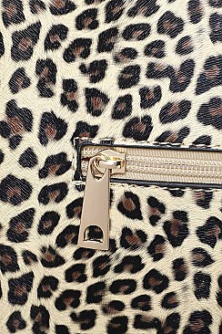 3IN1 CHEETAH STYLISH SHOPPER BAG WITH MATCHING BACKPACK AND CLUTCH SET