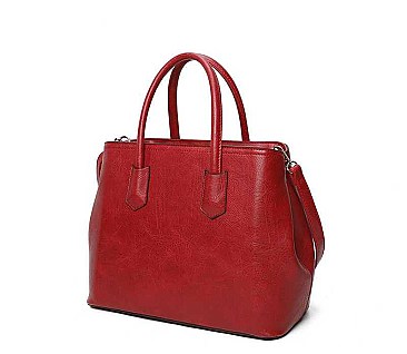 3IN1 FASHION PLAIN SMOOTH STYLE TOTE BAG WITH CROSSBODY AND CLUTCH SET