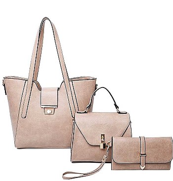 3 IN 1 STYLISH SATCHEL CROSSBODY SET
