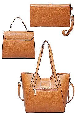 3 IN 1 STYLISH SATCHEL CROSSBODY SET