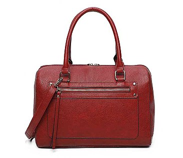 3IN1 FASHION PLAIN CLASSIC MINI DUFFEL BAG WITH MATCHING BAG AND CLUTCH SET