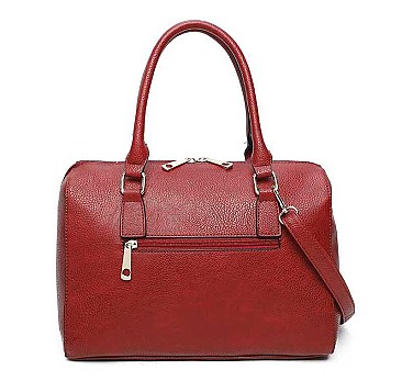 3IN1 FASHION PLAIN CLASSIC MINI DUFFEL BAG WITH MATCHING BAG AND CLUTCH SET