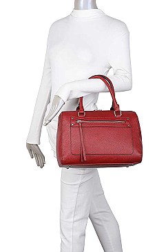3IN1 FASHION PLAIN CLASSIC MINI DUFFEL BAG WITH MATCHING BAG AND CLUTCH SET