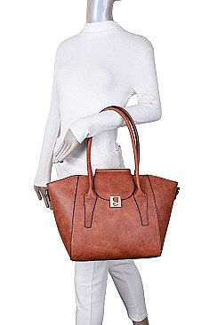 3 IN 1 CLASSIC LEATHER DESIGN TOTE BAGS AND CLUTCH SET