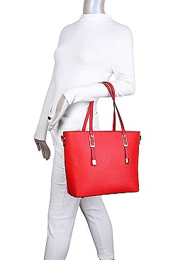 3 IN 1 TRENDY SMOOTH LEATHER DESIGN TOTE BAG SET