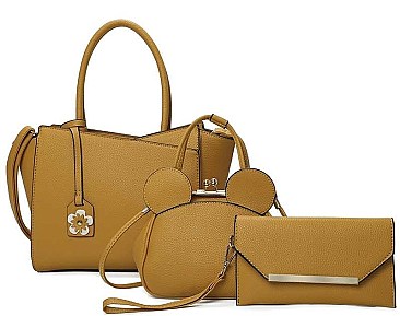 3 IN 1 FLORAL TOTE BAG WITH EARS MINI BAG AND CLUTCH SET