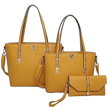 3 IN 1 V ACCENT TOTE BAGS AND CLUTCH SET