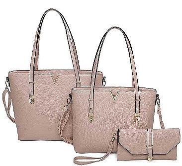 3 IN 1 V ACCENT TOTE BAGS AND CLUTCH SET