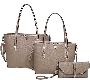 3 IN 1 V ACCENT TOTE BAGS AND CLUTCH SET