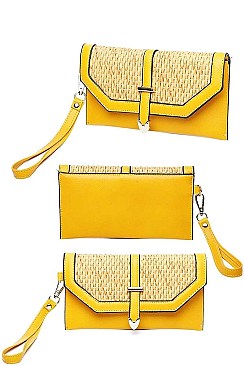 3 IN 1 TRENDY WOVEN TOTE BOSTON BAG SET