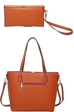 V ACCENTED TOTE AND CLUTCH SET