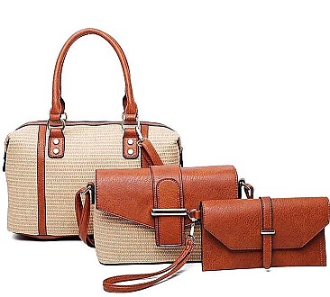 3 IN 1 STYLISH WOVEN SATCHEL SET