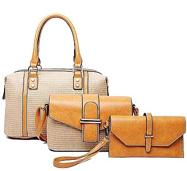 3 IN 1 STYLISH WOVEN SATCHEL SET