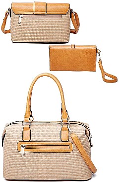 3 IN 1 STYLISH WOVEN SATCHEL SET