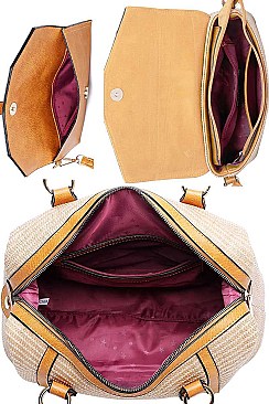 3 IN 1 STYLISH WOVEN SATCHEL SET