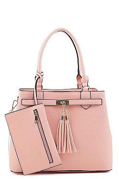 3 IN 1 TRENDY TASSEL PIECE TOTE BAG AND CLUTCH SET