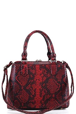 SNAKE SATCHEL FRONT TASSEL WITH LONG STRAP