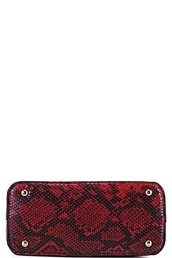 SNAKE SATCHEL FRONT TASSEL WITH LONG STRAP