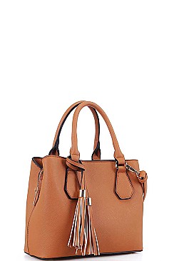 CUTE TASSEL ACCENT SATCHEL WITH LONG STRAP
